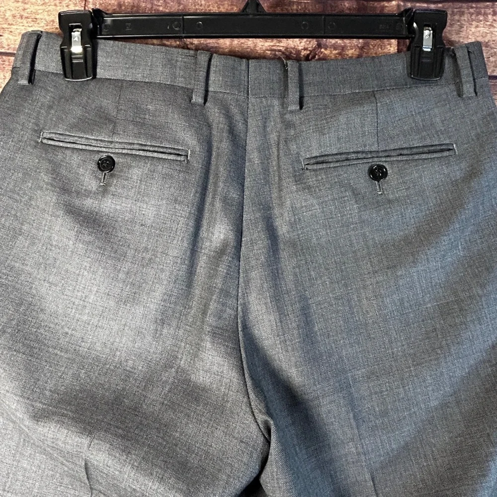Banana Republic Mens Slim Fit Gray Marzotto Italian Wool Dress Pants 33x32